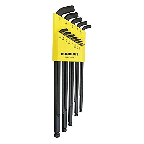 BONDHUS SDBLX13XL Stubby Double BallEnd Hex Key 13pcs Imperial Set, 67037