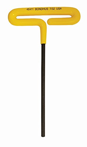BONDHUS 7/32" T-Handle Hex Cushion Grip 6", 46411