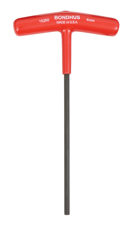 BONDHUS 4mm T-Handle 6" Hex Driver, 15260