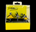 FAMAG 4-piece Router Bit set TCT chamfer bit 3118 with shank 8 mm