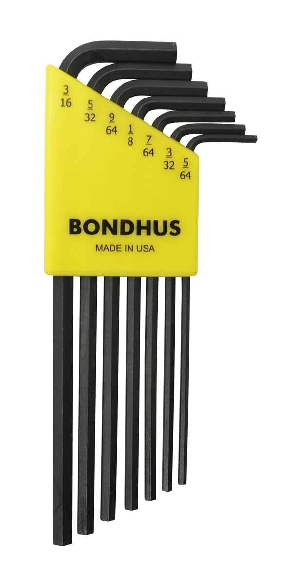 BONDHUS HLX7 Hex Key 7pcs Imperial Set 5/64"-3/16", 12145