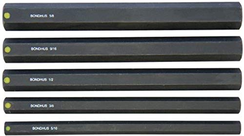 BONDHUS PHX5-6 ProHold InHex Bits 5pcs Imperial Set 5/16"-5/8", 6" - 150mm, 33645
