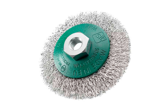 SITBRUSH CO90 90mm Bevel Brush Crimped 0.3 Stainless Wire For Angle Grinder M14 + 5/8", 0958