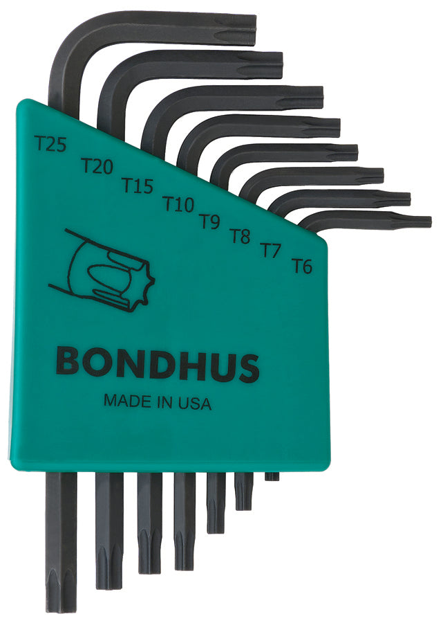 BONDHUS TLXS8S Torx Key Short 8pcs Set TX6-TX25, 31732