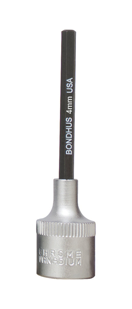 BONDHUS 4mm 2" (50mm) ProHold InHex Bit 3/8" Socket, 43260