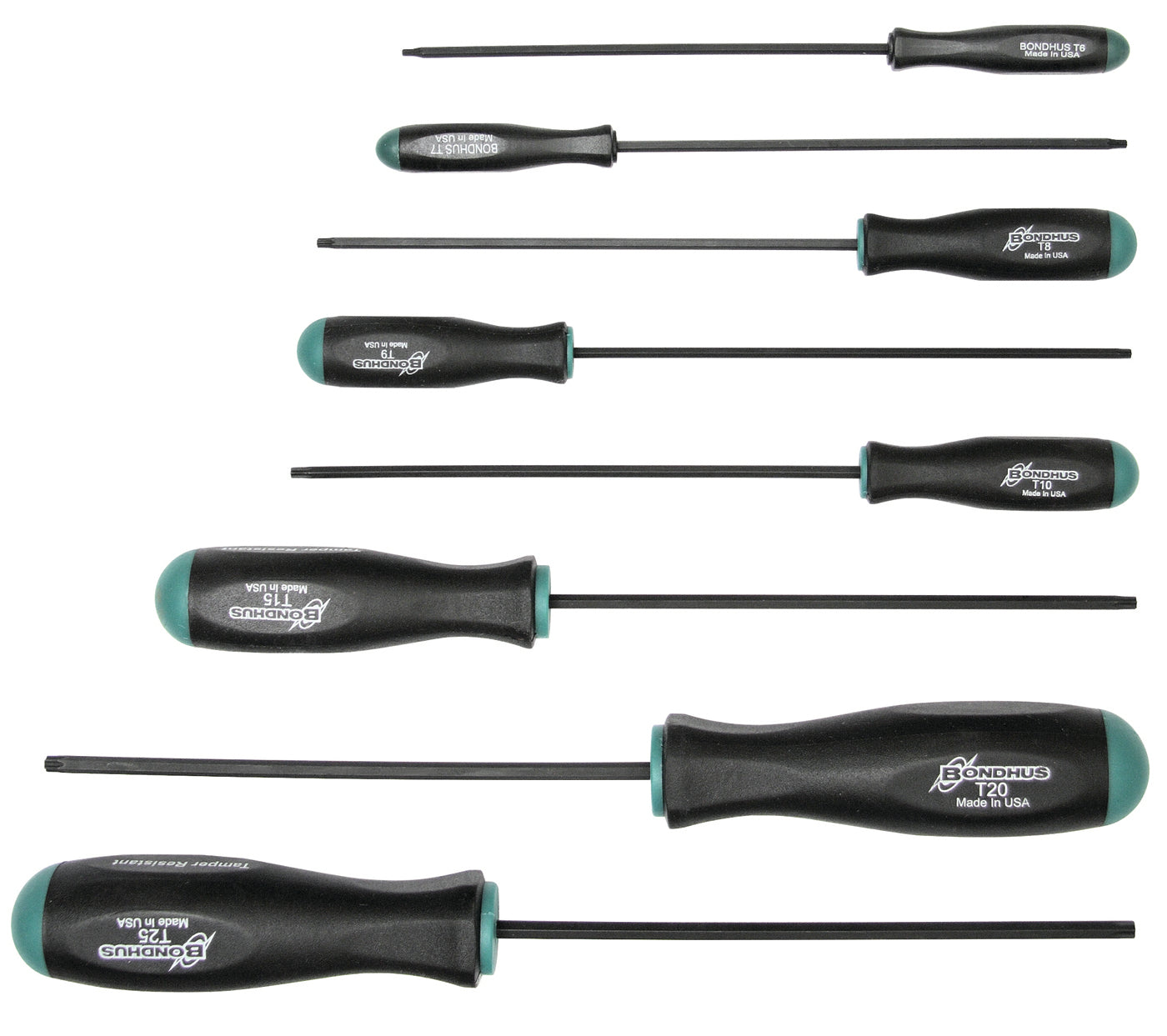 BONDHUS TSX8S Torx Screwdriver 8pcs Set TX6-TX25, 34532