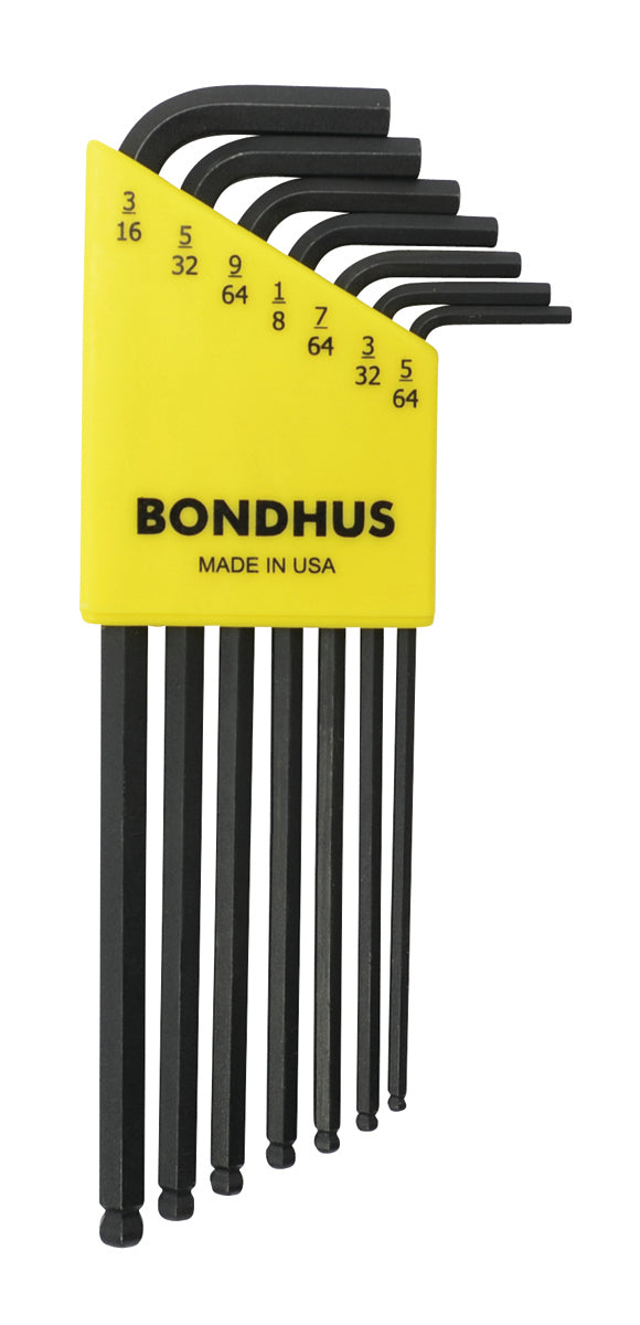 BONDHUS BLX7 BallEnd Hex Key 7pcs Imperial Set 5/64"-3/16", 10945