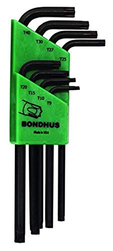 BONDHUS TR-TL8 Tamper Proof Torx Key 8pcs Set TR9-TR40, 32434