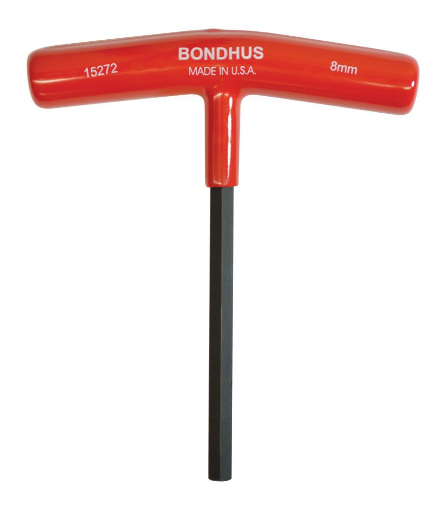BONDHUS 8mm T-Handle 6" Hex Driver, 15272