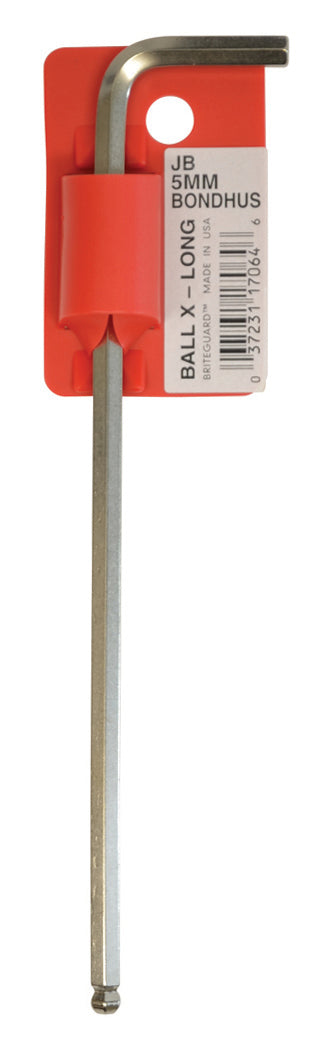 BONDHUS BL5.0B BriteGuard BallEnd Hex Key 5mm, 17064