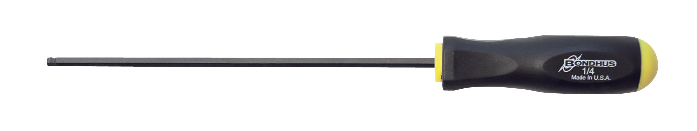 BONDHUS BS1/4L Ball Driver Hex Screwdriver 1/4", 10712