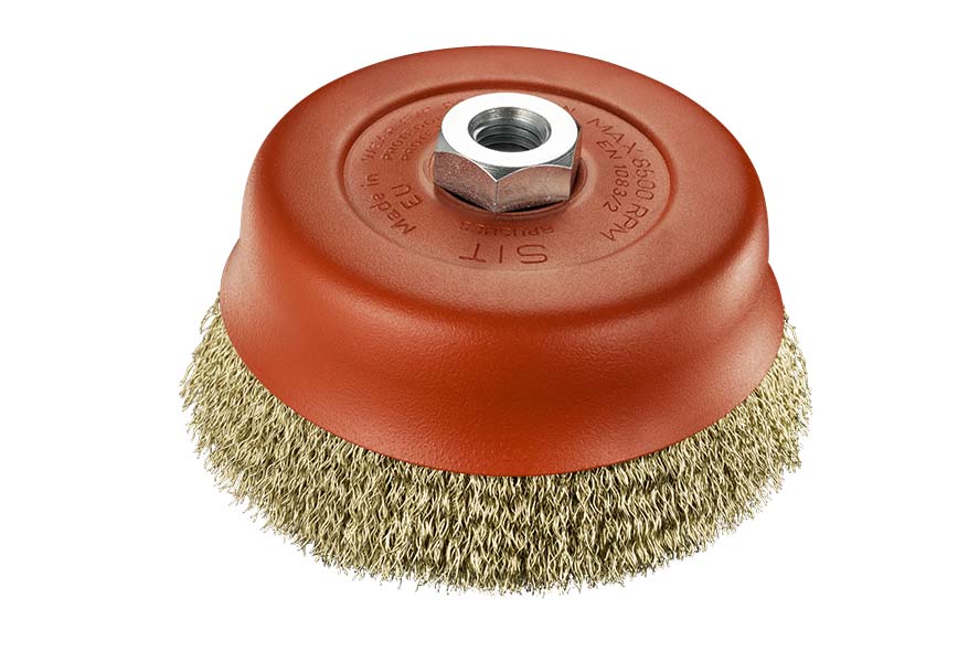 SIT Cup brushes Angle Grinder Crimped wire 0.3Ø: 120Steel SIT 0118