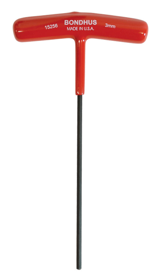 BONDHUS 3mm T-Handle 6" Hex Driver, 15256