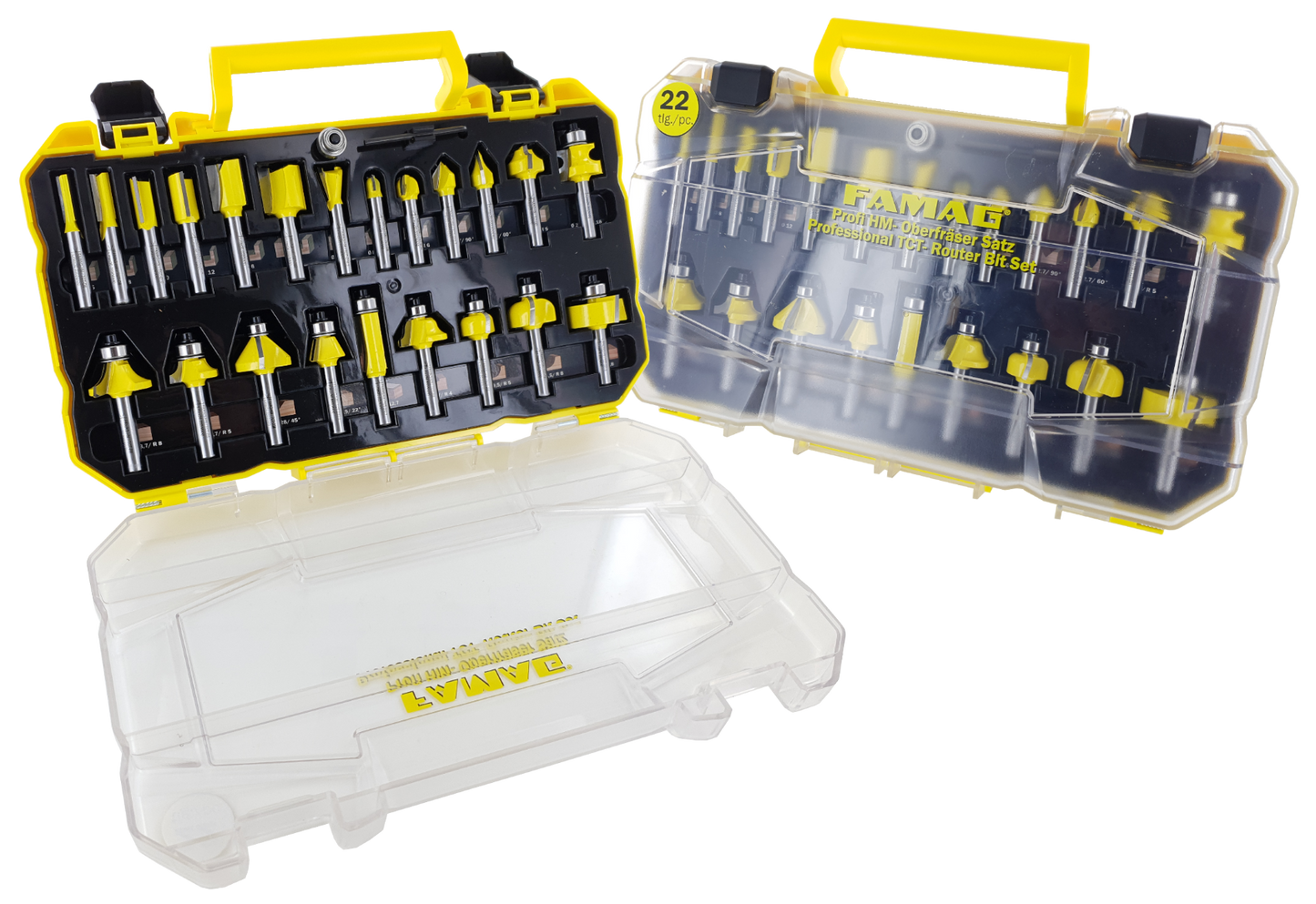 FAMAG TCT Router Bit Set 'Profi line' 22-pcs in plastic box, 3382822