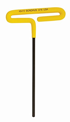 BONDHUS 3/16" T-Handle Hex Cushion Grip 6", 46410