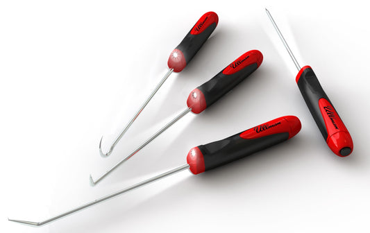 ULLMAN  CHP4-LT Long 9-3/4" LED Lighted 4 Piece Hook and Pick Set, CHP4LT