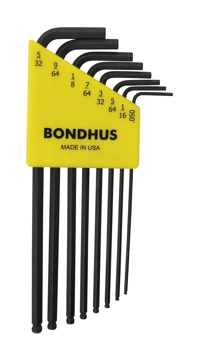 BONDHUS BLX8 BallEnd Hex Key 8pcs Imperial Set 0.050"-5/32", 10932