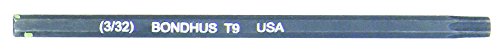 BONDHUS T9 Torx ProHold InHex 2" Socket Bit, TX9, 32009