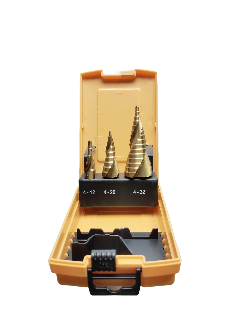 Right Lines 3 Piece HSS Titanium Step Drill Bit Set