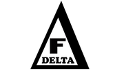 black on white triangle logo with F Delta text inside the triangle 