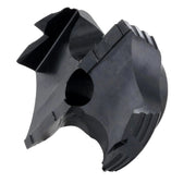 Black plastic countersinkt on a white background