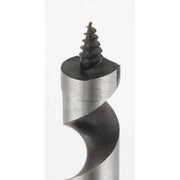 Metal drill bit on a white background