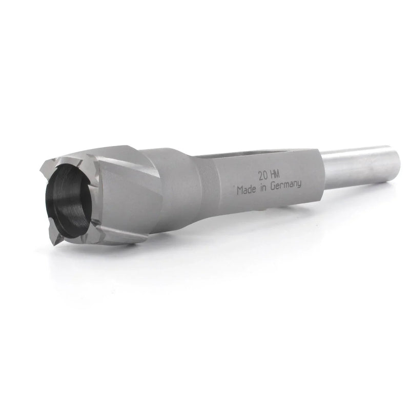 Metal disc cutter drill bit with '20 HM Made in Germany' text on a white background