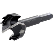 HSS drill bit with hex shank on a white background