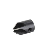Black metal countersink on a white background