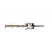 Metal drill bit on a white background