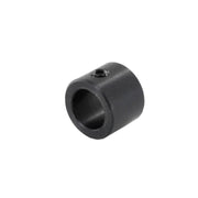 Black metal ring component on a white background
