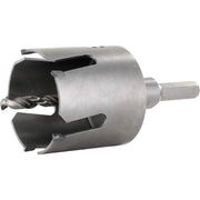 Metal drill bit on a white background