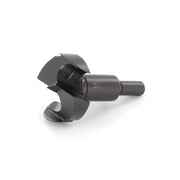 Metal drill bit with size marking on a white background