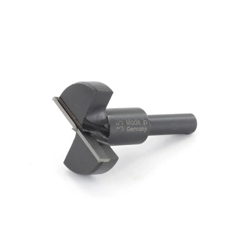 Black drill bit with 'Made in Germany' text on a white background