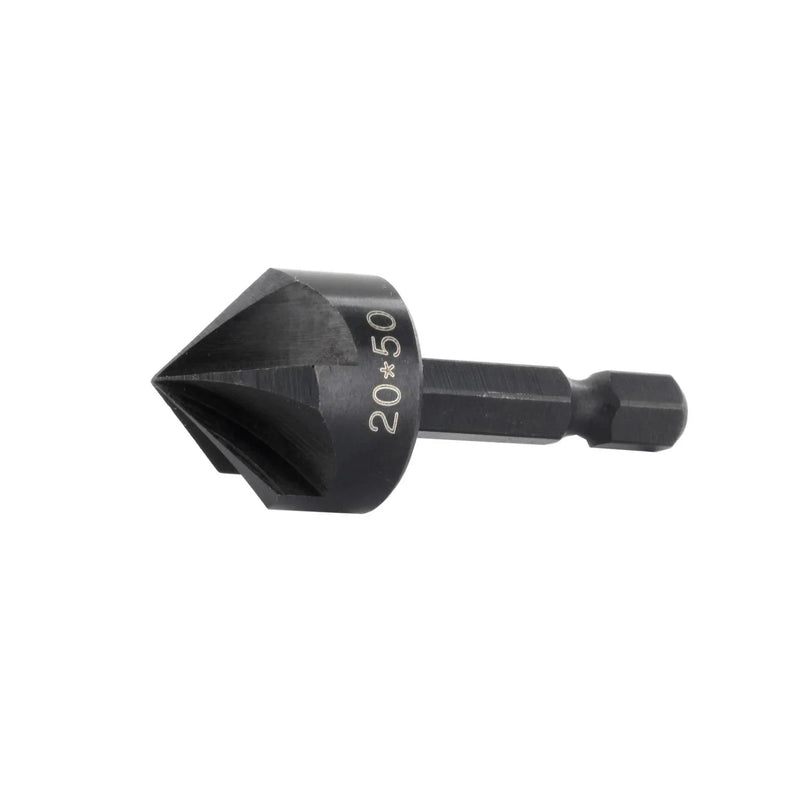 Black Hex countersink on a white background with 20*50 etched on the side
