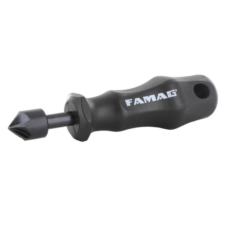 Black hand held countersink with 'FAMAG' branding on a white background