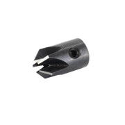 Black metal countersink on a white background