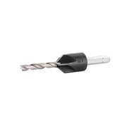 Drill bit with countersink on a white background