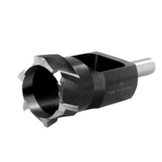 Metal drill bit on a white background