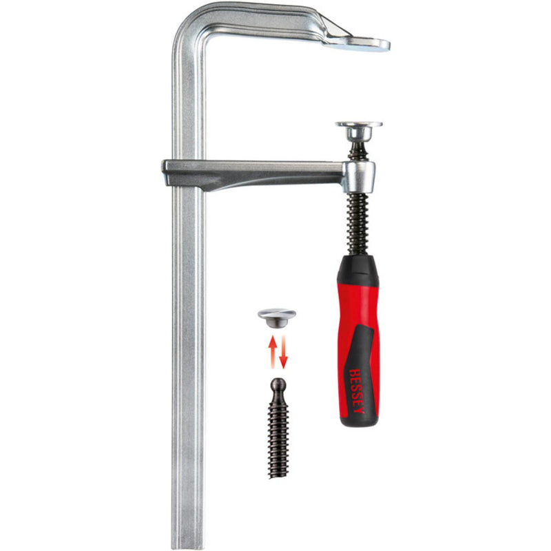 BESSEY All-steel screw clamp with 2K plastic handle GZ-2K