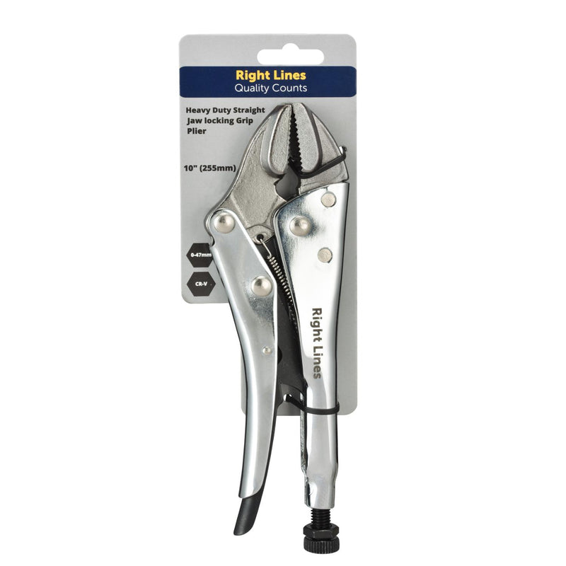 RIGHT LINES Straight Jaw locking Grip Plier 10" (255mm)