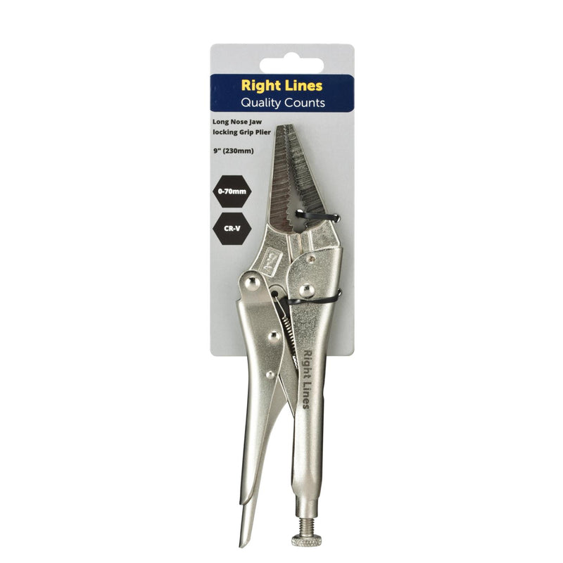 RIGHT LINES  Long Nose Jaw locking Grip Plier 9" (230mm)
