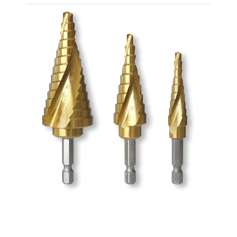 Right Lines 3 Piece HSS Titanium Step Drill Bit Set