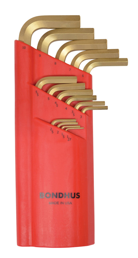 BONDHUS BLX15MG Gold Guard BallEnd Hex Keys 15pcs Metric Set 1.27mm-10mm,38095