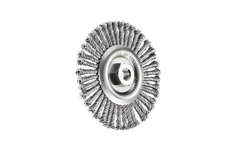 SITBRUSH U125 125mm Twist Knot Wheel Brush 0.5 Steel Wire For Angle Grinder M14 + 5/8", 0556