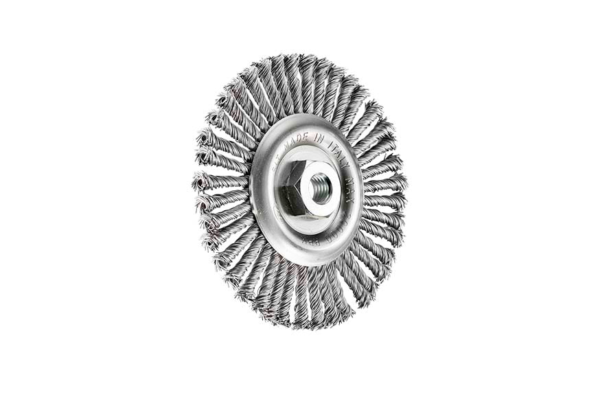 SITBRUSH U125 125mm Twist Knot Wheel Brush 0.5 Steel Wire For Angle Grinder M14 + 5/8", 0556