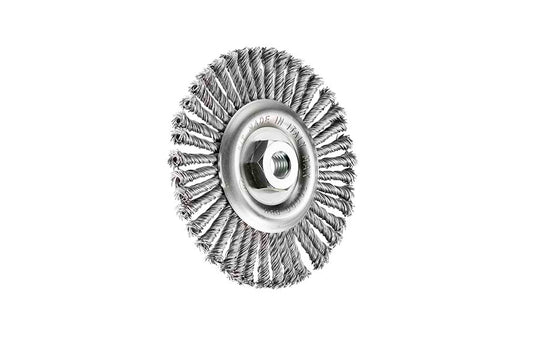 SITBRUSH U125 125mm Twist Knot Wheel Brush 0.5 Steel Wire For Angle Grinder M14 + 5/8", 0556