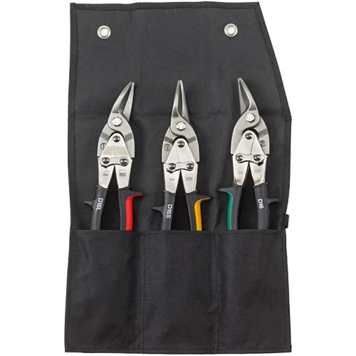 BESSEY DSET16 Aviation snips-Set of 3 Left, Right and Straight in pouch, BE770016