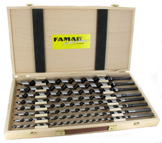 FAMAG 6pcs Lewis Auger Bit set in wooden case OAL 460mm, 1410400