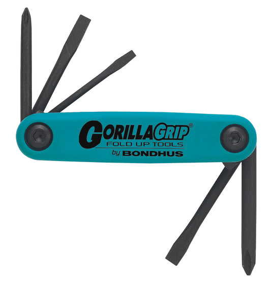 BONDHUS Gorilla Grip Hex fold up 5pcs Key Set PH/SLOT/RBST RFU5, 12543